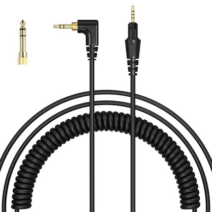 4 Pole Audio DJ Headphone Cable Cord, Replacement Audio Cable Extended Coiled Spring DJ X7 Wire Compatible with Pioneer HDJ X7, HDJ X5, HDJ Cue1, HDJ S7, and HDJ Cx Headphones
