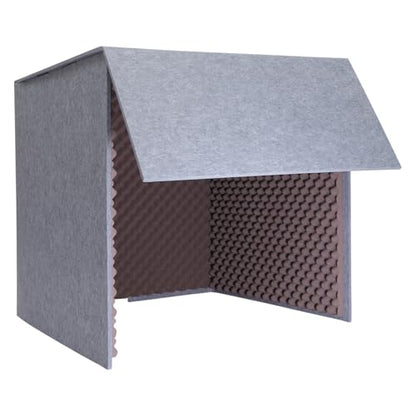 Desktop Soundproof Cover, Isolation Booth, Vocal Sound Absorbing Shield, Portable Vocal Recording Booth, Sound Proof Foam Room, Microphone Isolation Booth Cube, for Office, Home Studio (Purple)