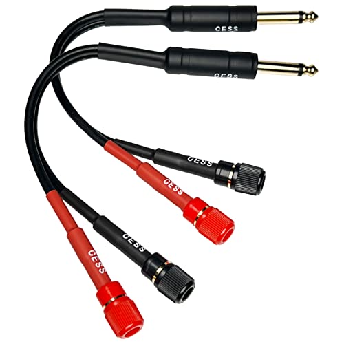 CNCESS Solderless 1/4-Inch TS Plug to Banana Adapter Terminal, 2 Pack | 6.35mm, Binding Post