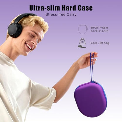Headphone Headset Case Compatible with JBL Tune 520BT 720BT/BERIBES/KVIDIO/Soundcore by Anker/Sony Wireless On-Ear Headphones, Dark Purple - color: Dark Purple