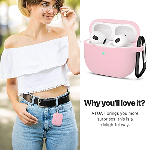 Compatible with AirPods 3 Case, Protective Silicone Cover for AirPods 3rd Generation Case 2021, Wireless Charging - Pink - color: B-Pink