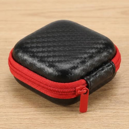 EVA Hard Shell Earphone Storage Case, Portable Zipper Cable Organizer Box, 7.5 x 7.5 x 3 cm for Earbuds, Charger and Travel Storage