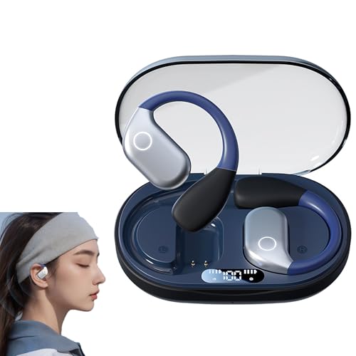Bone Conduction Headphones,Open Ear Headphones Wireless Bluetooth 5.4 HIFI Sound Quality Sports Over Ear Earbuds with Earhooks, Built-in Mic, Crystal-Clear Calls for Running Workout Cycling Driving