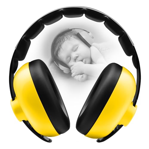 BBTKCARE Baby Ear Protection - Noise Reduction Earmuffs 3-36 Months - Comfortable Baby Headphones Against Hearing Damage & Improves Sleep - Yellow - color: Yellow