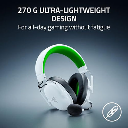 Razer BlackShark V3 X HyperSpeed Wireless Xbox Gaming Headset, White | 50mm Drivers, Cardioid Mic, 2.4 GHz, Bluetooth, Works with PC, Mac, PS5, Nintendo Switch, Smartphone, 70 Hr Battery - color: White, style: Xbox