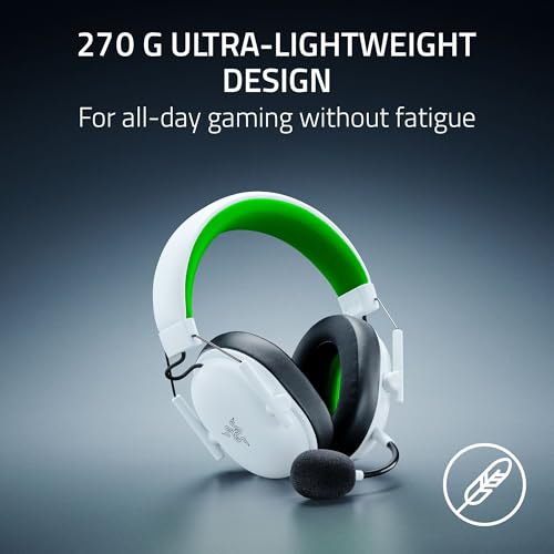 Razer BlackShark V3 X HyperSpeed Wireless Xbox Gaming Headset, White | 50mm Drivers, Cardioid Mic, 2.4 GHz, Bluetooth, Works with PC, Mac, PS5, Nintendo Switch, Smartphone, 70 Hr Battery - color: White, style: Xbox