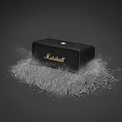 Marshall Emberton III Portable Bluetooth Speaker - Rugged Waterproof/Dust-Proof Design | Loud Stereo Sound, Deep Bass | Compact and Wireless for Travel and Outdoors - Black and Brass - color: Black & Brass