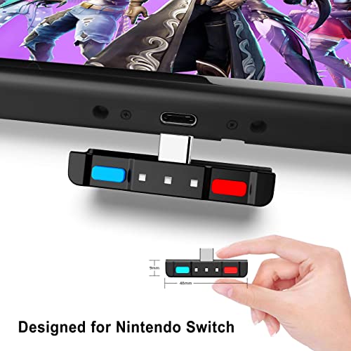 Bluetooth Audio Adapter with USB-C, Built-in mic, for Nintendo Switch, PS4, PS5, PC, Supports Headphones mic, aptX Low Latency, Dual Headphones, in-Game Voice Chat - color: Blue & Red