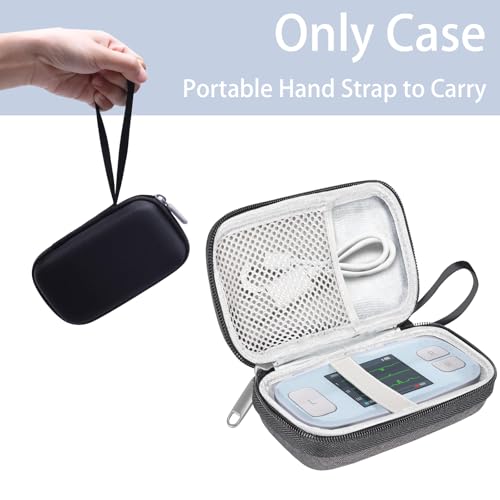Hard Carrying Case Compatible with EMAY 6L ECG Monitor（Grey） | EMAY 6L carry case protects a portable ECG monitor with a shock-resistant shell and mesh pocket, With waterproof design - color: Black