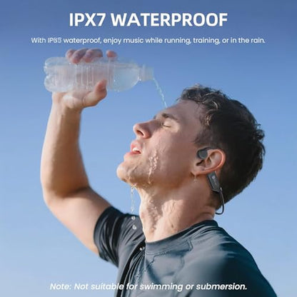 HIFI WALKER Bone Conduction Headphones, Bluetooth 6.0 Open Ear Headphones with IPX7 Waterproof, Type-C Quick Charging Long Battery Life, Sport Headphones Bone Conduction for Running, Fitness, Gift
