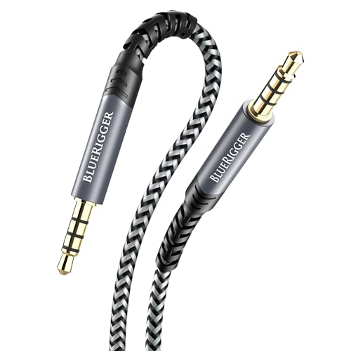 BlueRigger 3.5mm TRRS Audio Cable - (10FT, 4-Pole Male to Male AUX Cord, 1/8" inch TRRS Jack, HiFi Stereo, 4 Conductor Auxiliary Cord) - Compatibility with Phone, Tablet, Car Stereo, Headphones - size: 10FT, style: TRRS
