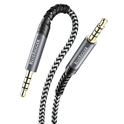 BlueRigger 3.5mm TRRS Audio Cable - (10FT, 4-Pole Male to Male AUX Cord, 1/8" inch TRRS Jack, HiFi Stereo, 4 Conductor Auxiliary Cord) - Compatibility with Phone, Tablet, Car Stereo, Headphones - size: 10FT, style: TRRS