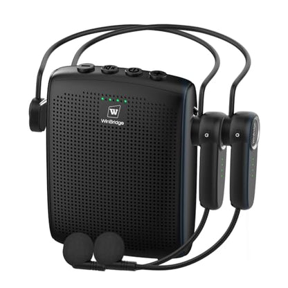 Mini Personal Wireless Voice Amplifier with 2 Bluetooth Microphones | Portable Microphone and Speaker,15W Rechargeable Pa Speaker System for Teachers, Coaches & Public Speaking
