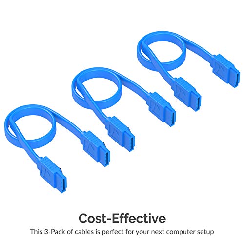 SABRENT SATA III (6 Gbit/s) Straight Data Cable with Locking Latch for HDD/SSD/CD and DVD Drives + SATA III (6 Gbit/s) Right Angle Data Cable with Locking Latch