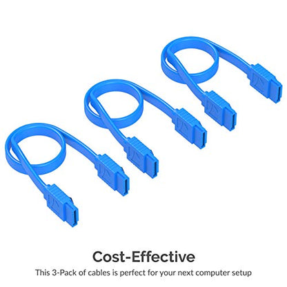SABRENT SATA III (6 Gbit/s) Straight Data Cable with Locking Latch for HDD/SSD/CD and DVD Drives + SATA III (6 Gbit/s) Right Angle Data Cable with Locking Latch