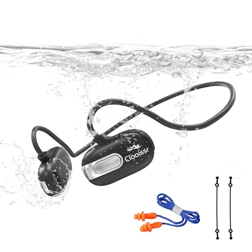 B35 32GB Bone Conduction Swimming Headphones, IPX8 Waterproof Headphones with Bluetooth & MP3 Mode Playback, Open-Ear Sports Headphones