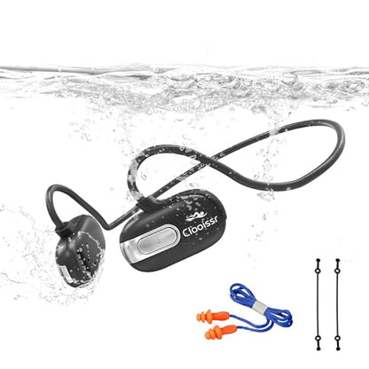 B35 32GB Bone Conduction Swimming Headphones, IPX8 Waterproof Headphones with Bluetooth & MP3 Mode Playback, Open-Ear Sports Headphones