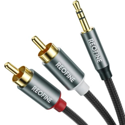 3.5mm to RCA Cable (5Feet/1.5M),3.5 mm 1/8 to RCA 2-Male Headphone Jack Adapter HiFi Sound Splitter Auxiliary Cord for Smartphone,MP3 Players,Laptops,Tablet,Speaker - size: 5Feet/1.5M