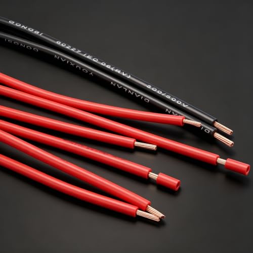 Twidec/20Pcs 4.8mm and 6.3mm Female Spade Crimp Terminal with Insulating Sleeve and Wire Red + Black Female Spade Quick Splice Assortment Kit - size: 20 Pieces 4.8/6.3mm
