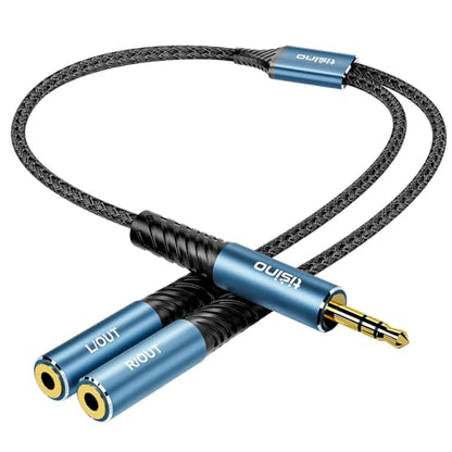 Tisino 3.5mm Headphone Splitter, 2 Female to 1 Male Aux Splitter, 1.6ft/50cm - size: 1.6 ft