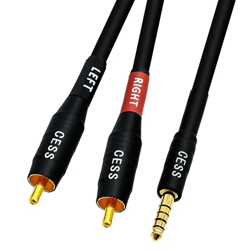 CNCESS 4.4mm Balanced Male to 2 RCA Plug Audio Cable – 24 Inch