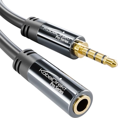 KabelDirekt – Headset 3.5mm Extension Cable – 6ft | Our CTIA-standard headset extension cable with 3.5mm/aux connectors (male to female) transmits audio signals in brilliant - size: 6 feet