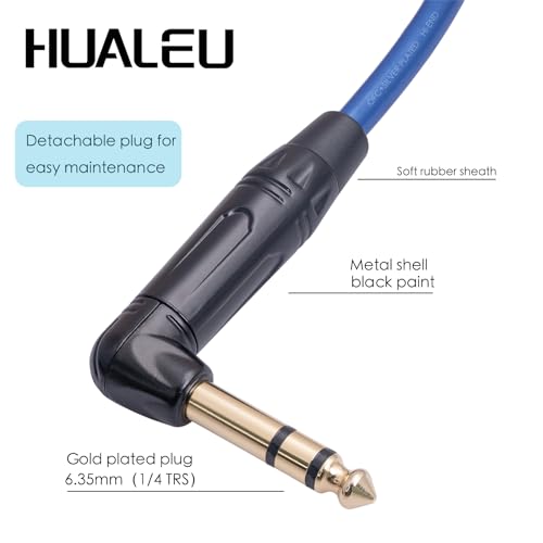 3.3FT Right Angle 1/4 TRS to XLR 3Pin Male Audio Cable,6N OFC+Silver Plated HI-END Audio Cable,Right Angle 6.35mm TS to XLR Male for Micphone Mixer Active speakers-2Pack - size: 3Feet（2Pack）, style: 90° TRS To XLR M