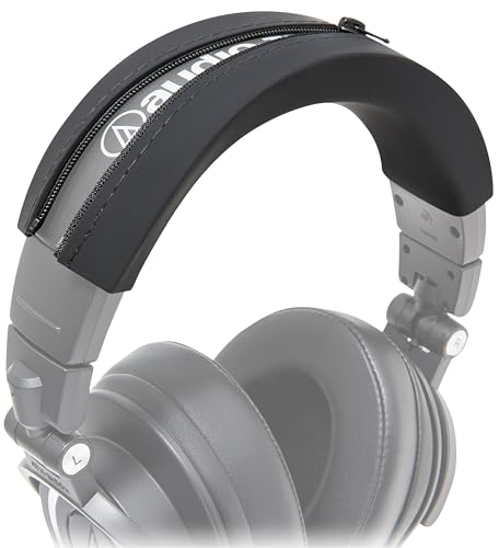 WC BandZ ATH - Upgraded Headband Cover for Audio Technica ATH M50X / M50XBT / M50 / M40X / M40 / M40FS / M30X / M30 / M20X / MSR7 by Wicked Cushions | Black - color: Black