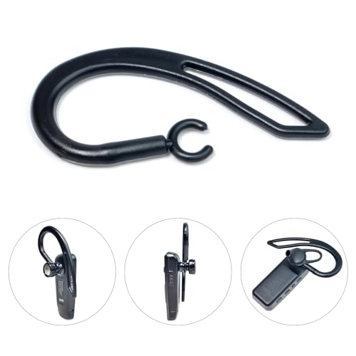 Replacement Ear Hooks for Walkie Talkie Bluetooth Headset (6Pack) - color: Black