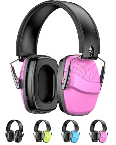 2Pack Ear Protection NRR 35dB Hearing Protection Ear Muffs for Shooting - color: Pink