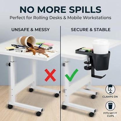 MAX SMART Desk Organizer with Cup & Headphone Holder, Clamp-On | More Desk Space | Essentials Within Reach | Reduced Workspace Clutter | Home Office Ready
