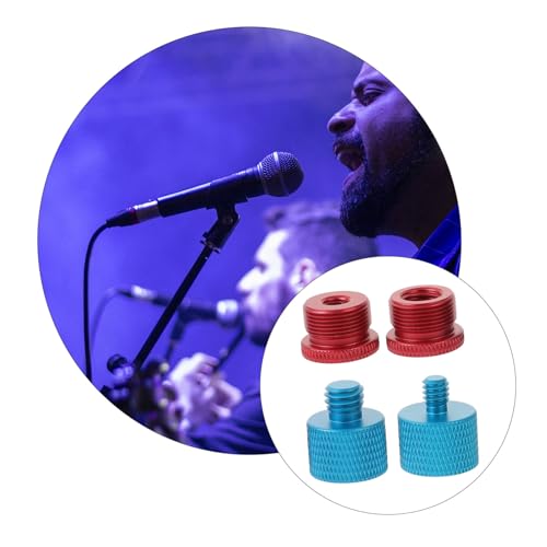 4-Pack Microphone Stand Adapter Set U-Shaped Mic Holder 3/8 Female to 5/8 Male Thread for Boom Arm and Mic Stands Sturdy Screw Mount for Studio Recording