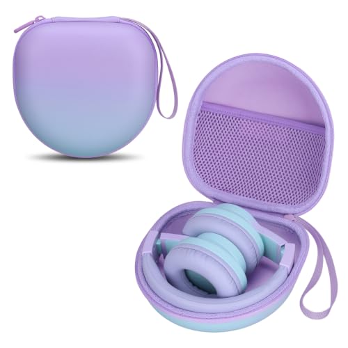 Kids Headphone Case for Candy Bila/Acer Gradient Purple(Case Only) | for iClever BTH12 HS19 BTH20 BT22 BTH26/JoySpark/MIDOLA/ADOOPE/Voopwink /EarFun/JLab/eKids Spiderman/IMYB Kids Headphones - color: Gradient Purple