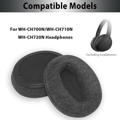 Adhiper Velour Replacement Ear Pads for Sony WH-CH720N, WH-CH710N - Black | Softer Velour Fabric & High-Density Memory Foam Earpads for Sony Headphones - color: Black-Velour Fabric