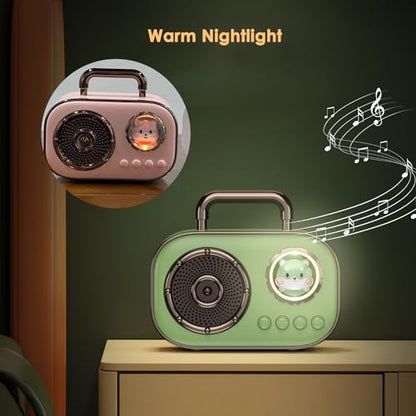 Wireless Bluetooth Speaker, Cute Mini Portable Speaker, Loud Sound,4H Playtime, Mic,TF/SD Card, Aux Line,Water-Proof for iOS Android Smartphone Home Office Gift Ideas White - color: White