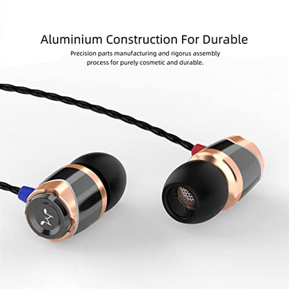 SoundMAGIC E10 Wired Earbuds, No Mic, Premium Hi-Fi, 3.5mm Jack, Gold | Rich punchy bass, Full layered audio, All-metal build, Tangle-free cable, Passive noise isolation, Ergonomic comfortable fit - color: Gold