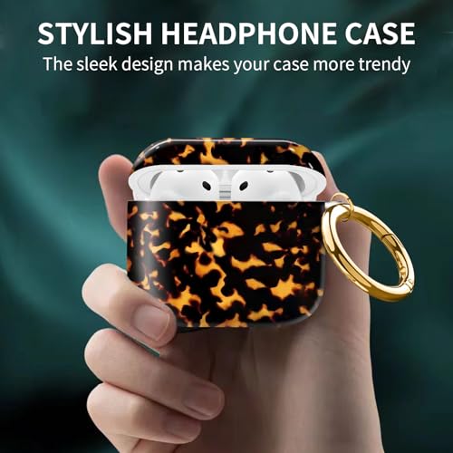 Compatible with AirPods 4th Generation Case 2024, Shockproof Cover with Golden Buckle for Women & Girls, Protective Anti-Drop Design(Cute Luxury Leopard) - color: Cute Luxury leopard