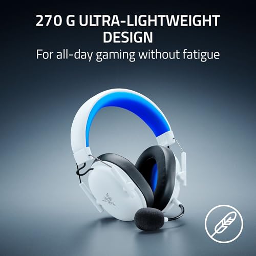 Razer BlackShark V3 X HyperSpeed Wireless PS5 Gaming Headset, White | 50mm Drivers, Cardioid Mic, 2.4 GHz, Bluetooth, Works with PC, Mac, Nintendo Switch, Smartphone, 70 Hr Battery - color: White, style: PS5