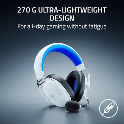 Razer BlackShark V3 X HyperSpeed Wireless PS5 Gaming Headset, White | 50mm Drivers, Cardioid Mic, 2.4 GHz, Bluetooth, Works with PC, Mac, Nintendo Switch, Smartphone, 70 Hr Battery - color: White, style: PS5