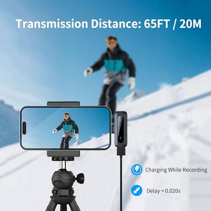 Wireless Mini Microphone for iPhone 15/16/17, iPad, Android, Wireless Lavalier Microphone with Noise Reduction, Portable USB C Lapel Mic for Video Recording, Vlog, Tiktok, YouTube - size: iPhone 15/16/17 & Androids (USB-C)