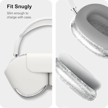 MOLOPPO Case Cover for AirPods Max 2/1 (2026/2024/2020), Clear | Soft TPU Skin, Anti-Scratch, Transparent, Ultra Protective, Clear Glitter - color: Clear Glitter