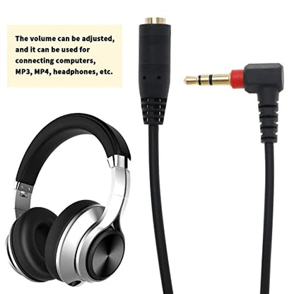 Create idea 2PCS 3.5mm Male to Female Audio Extension Cables Headphone/Speaker Volume Control Cable for Computers MP3 MP4 Headphones Plug and Play 25cm Length