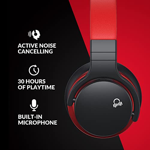 MOVSSOU Million Sold Classic E7 Active Noise Cancelling Headphones | Upgraded HD Sound, Wireless Bluetooth Headphones Over The Ear Unequaled Comfort, Vivid Deep Bass, for Home Office Travel Gift - color: Black