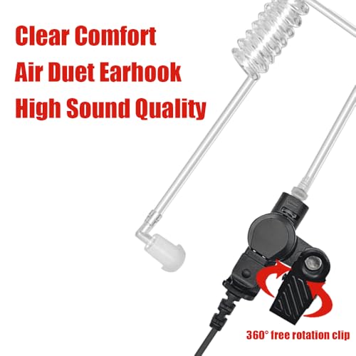2Pack Walkie Talkies Earpiece with Mic Comfortable Acoustic Tube 2-Pin Headset with Mic Two Way Radio Earpiece for Baofeng UV-5R BF-888S,UV82 Retevis H777 RT22 - color: 2pcs
