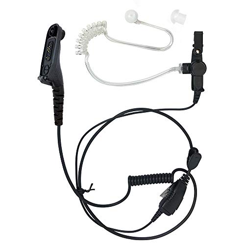 PROMAXPOWER 1-Wire FBI Security Acoustic Clear Tube Earpiece Headset with PTT Mic for Motorola Two-Way Radios XPR7350e, XPR7550e, XPR7580, XiR-P8268, MTP850S, APX900, APX1000 - size: 1-Pack