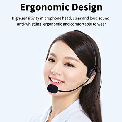 Microphone Headset, 3.5mm 1.05m Cable Head Mounted Wired Microphone for Voice Amplifier Teachers Speakers Coaches Presentations Seniors
