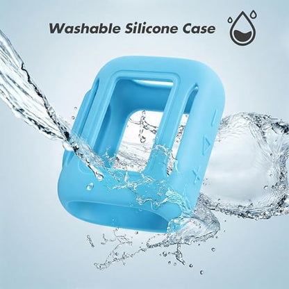 Silicone Cover Case for JBL Go 5 Bluetooth Speaker, Portable Speaker Travel Case Protective Cover Sleeve with Carabiner for JBL Go 5, Dustproof, Shockproof and Scratch-resistant (Blue) - color: Blue
