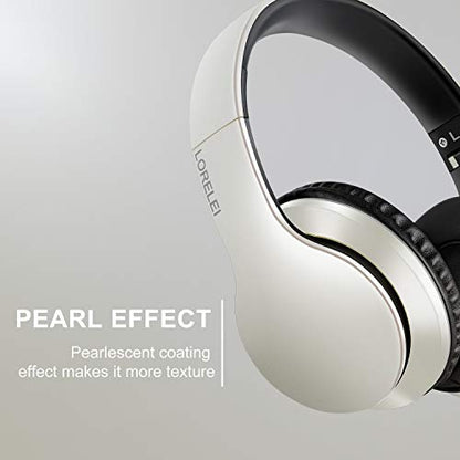 LORELEI X6 Over-Ear Headphones With Microphone, Lightweight Foldable & Portable Stereo Bass With 1.45M No-Tangle, Wired for Smartphone Tablet MP3/4 - color: Silver