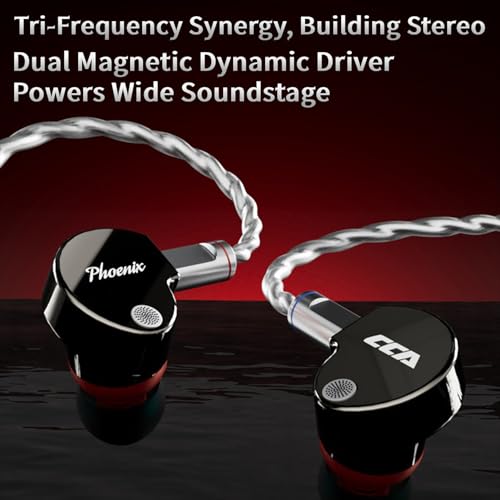 CCA Phoenix in-Ear Monitor Headphones – Dual-Magnet Dynamic Driver IEM with HiFi Clear Sound & Deep Bass, Full-Metal Professional Gaming Earbuds for Musicians, Singers, and Audiophiles(USB C Plug) - color: Purple, style: Without Mic,USB-C