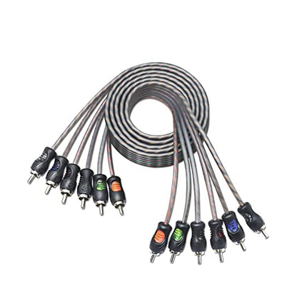 RECOIL RCI66 6ft 6-Channel RCA Audio Cable Twisted Pair Noise Reduction | 100% Oxygen Free Copper - style: 6ft 6-Channel RCA